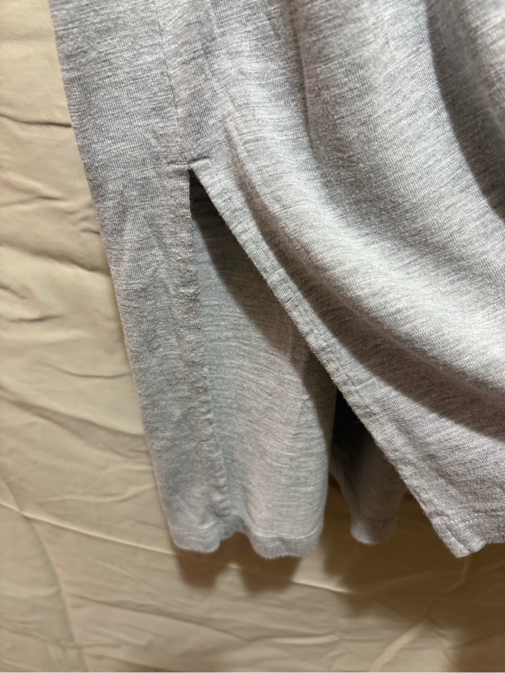 Jessica Simpson Size XL Heather Gray Short-Sleeve Midi Tee Dress with Side Slit - Picture 5 of 5